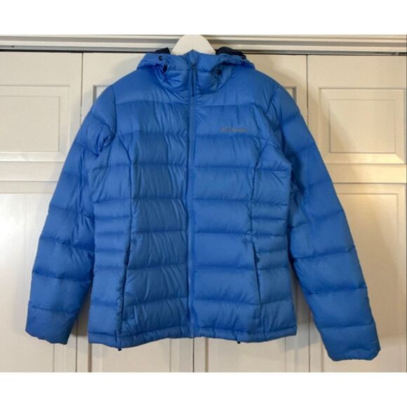 Columbia down fill blue Omni heat puffer ski jacket size M - Picture 2 of 10